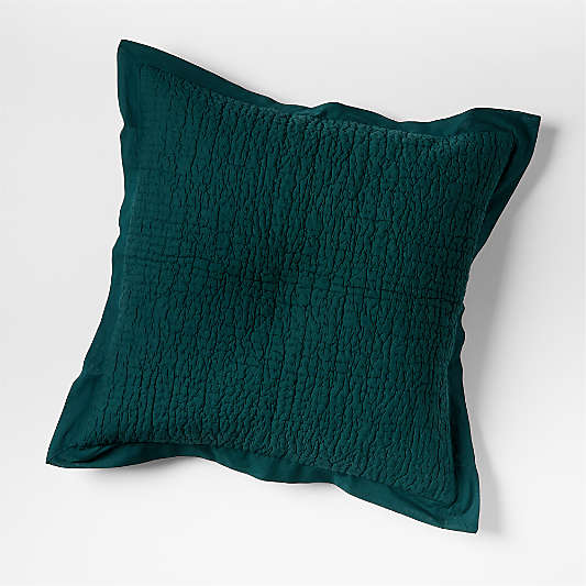 Celeste Organic Spruce Green Solid Euro Sham