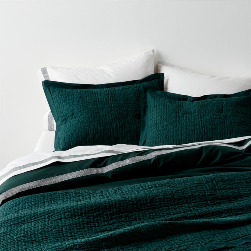 Celeste Organic Spruce Green Solid King Sham - image 2 of 3