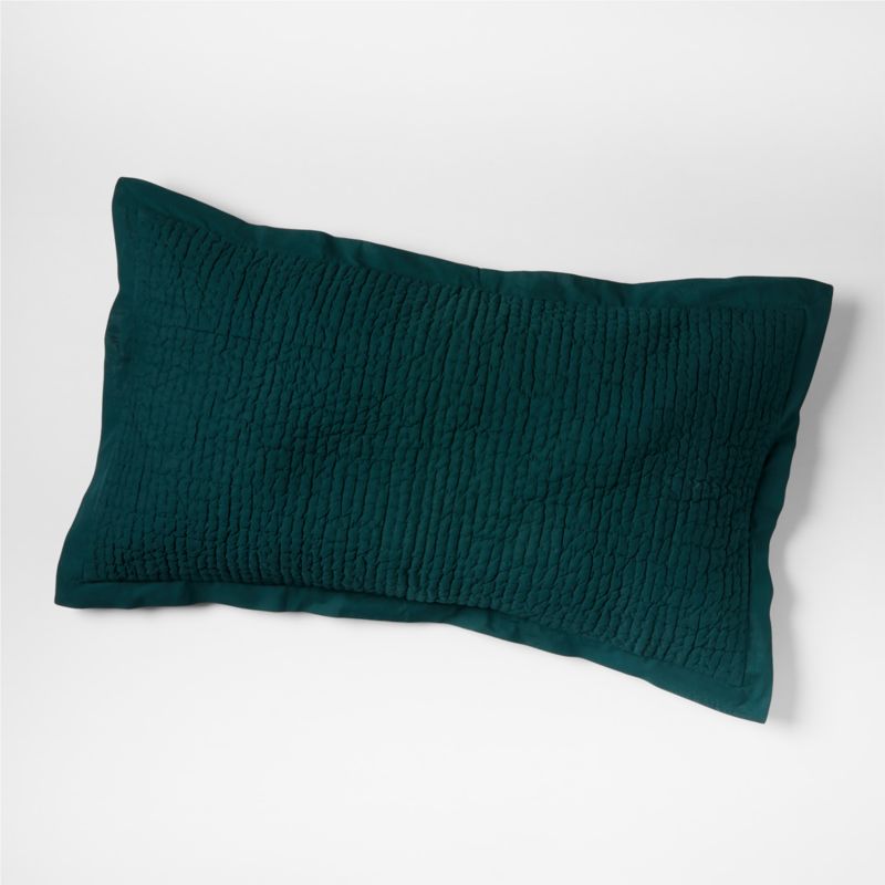 Celeste Organic Spruce Green Solid King Sham - image 0 of 3