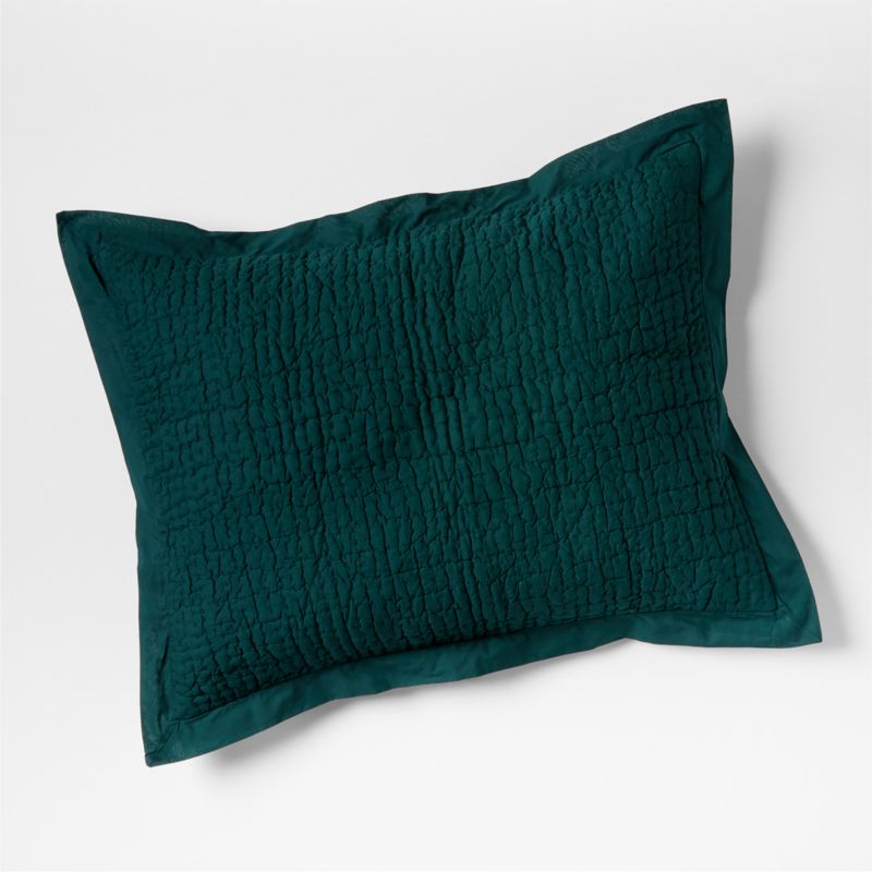 Celeste Organic Spruce Green Solid King Sham - image 1 of 3