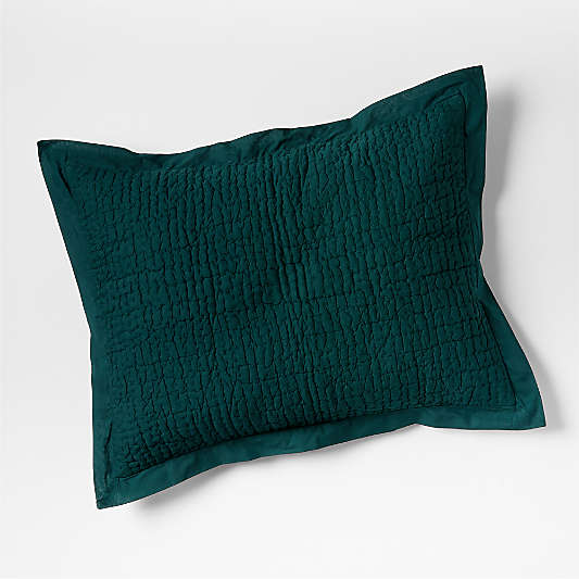 Celeste Organic Spruce Green Solid Standard Sham