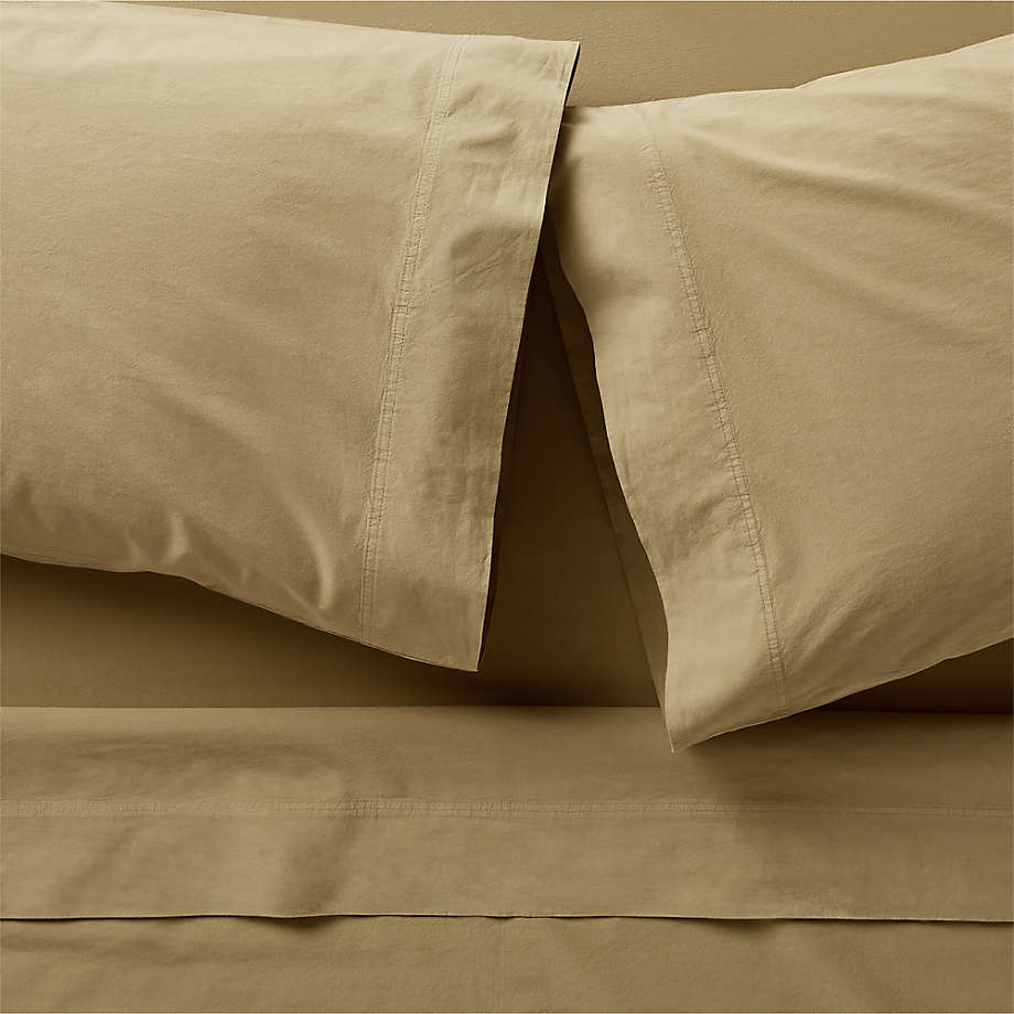 Organic Cotton Aged Bronze Full Bed Sheet Set