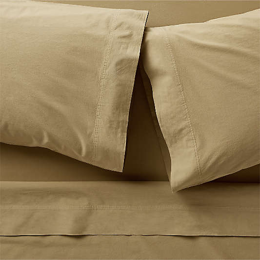 Favorite Washed Organic Cotton Aged Bronze King Bed Sheet Set