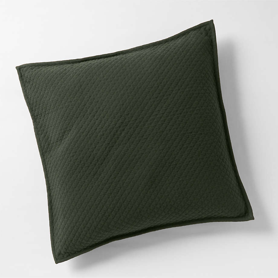 Organic Cotton Ficus Green Euro Sham Pillow Cover
