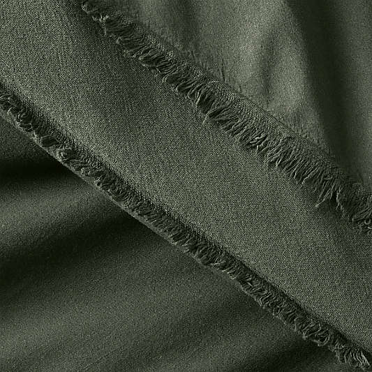 Favorite Washed Organic Cotton Ficus Green Eyelash Full/Queen Duvet Cover