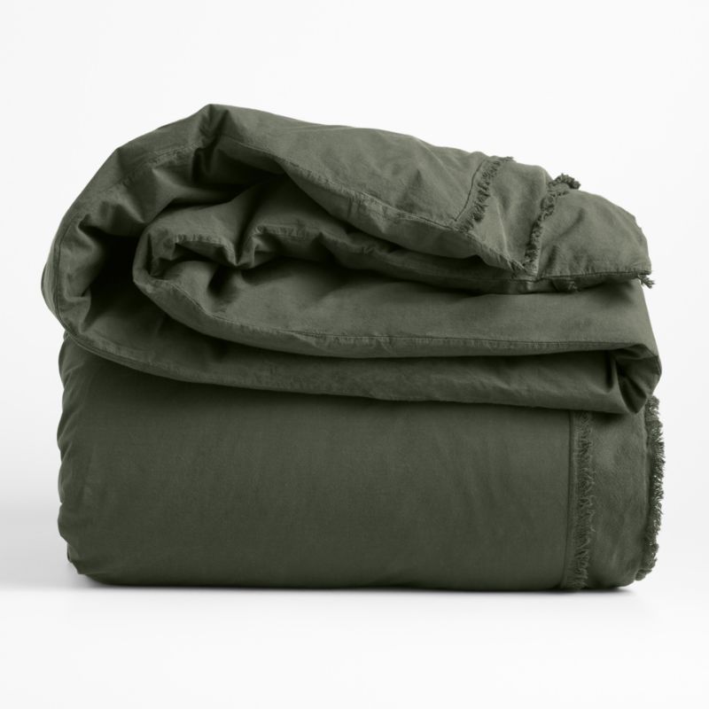 Favorite Washed Organic Cotton Ficus Green Eyelash Queen Bedding Set - image 4 of 5