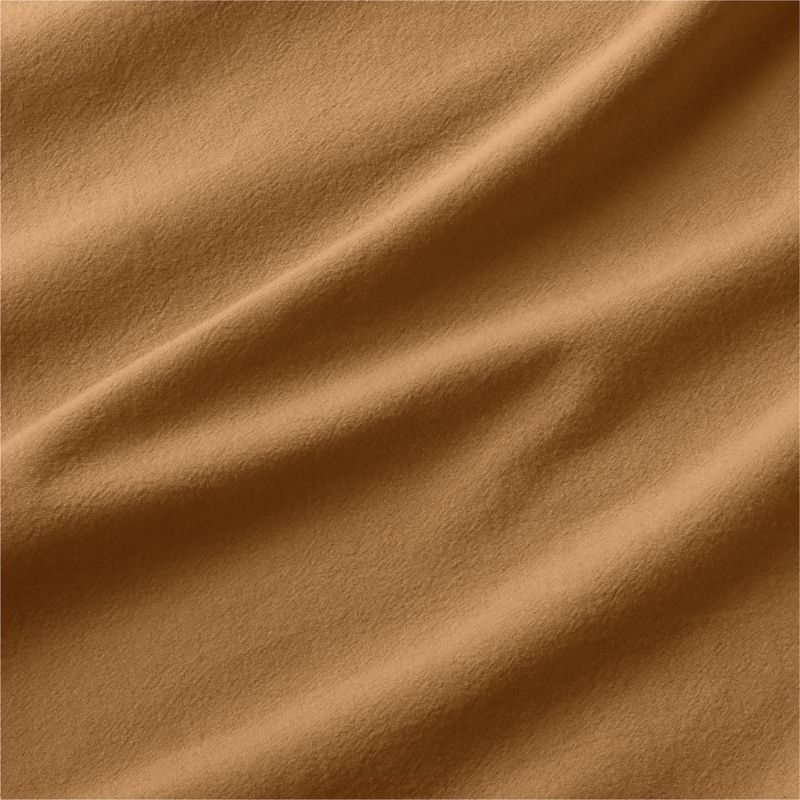Favorite Washed Organic Cotton Brulee Brown Queen Bed Sheet Set