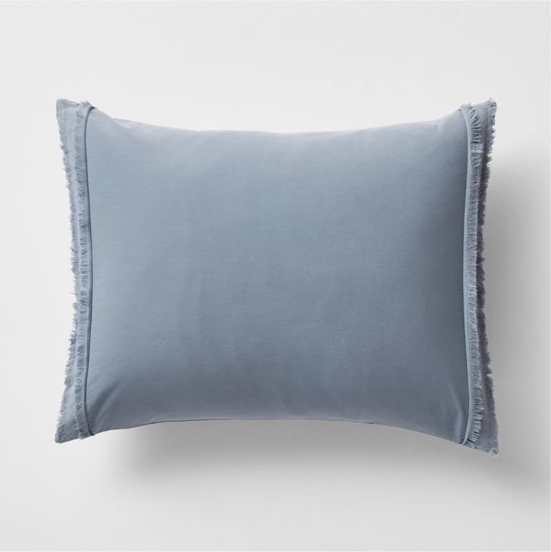 Viewing product image Organic Cotton Blue Eyelash Fringe Standard Pillow Sham - image 1 of 8