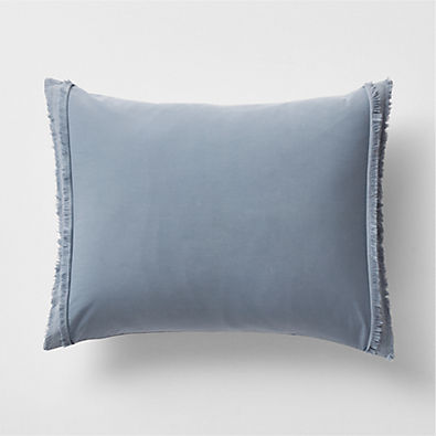 View Organic Cotton Blue Eyelash Fringe Standard Pillow Sham details