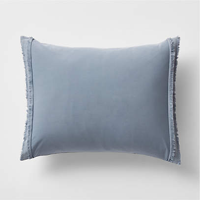 Organic Cotton Blue Eyelash Fringe Standard Pillow Sham + Reviews