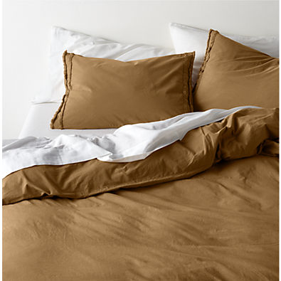 View Organic Cotton Brulee Brown Eyelash Fringe Full/Queen Duvet Cover details