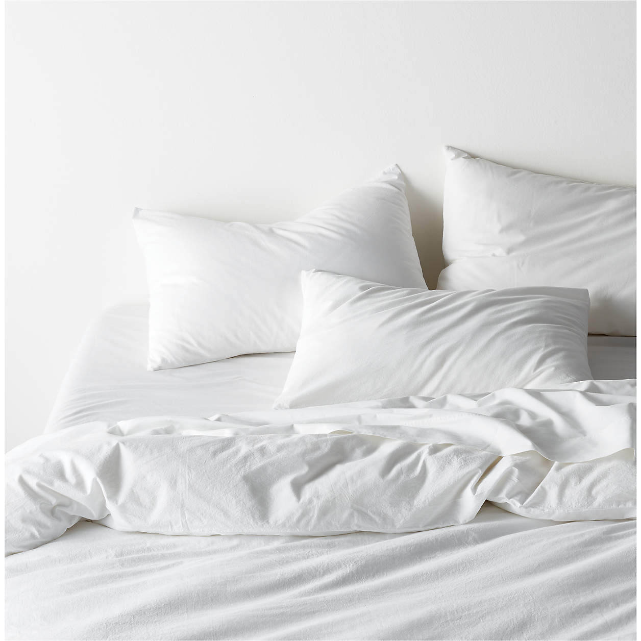 Organic Cotton Crisp White Full/Queen Duvet Cover + Reviews Crate