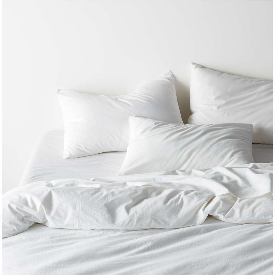 Favorite Washed Classic Organic Cotton White King Duvet Cover +