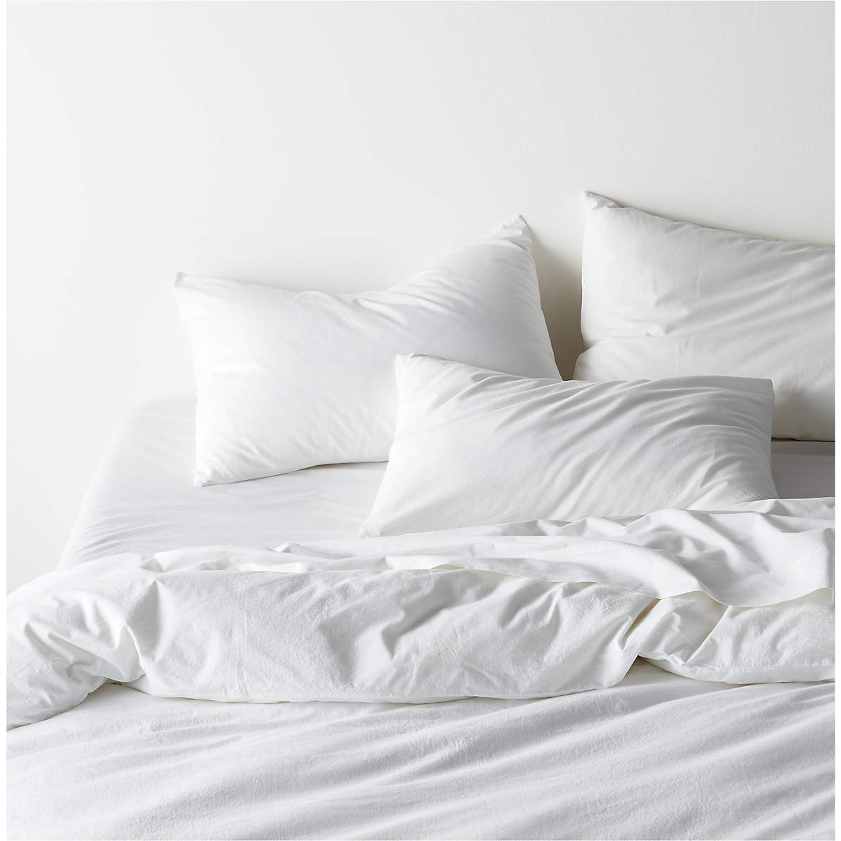 Favorite Washed Organic Cotton White King Bed Sheet Set + Reviews