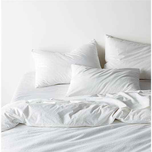 Favorite Washed Classic Organic Cotton White Full/Queen Duvet Cover