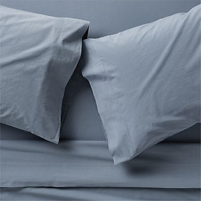 View Organic Cotton Blue Queen Sheet Set details