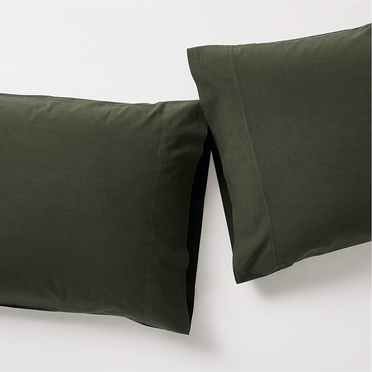 Organic Cotton Ficus Green Standard Pillow Case, Set of 2 + Reviews