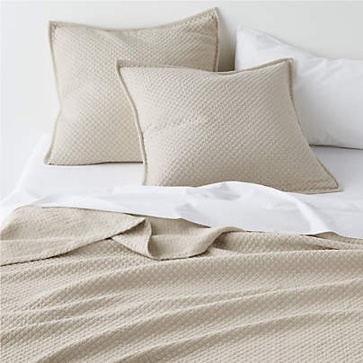 Organic Cotton Sand Beige King Coverlet