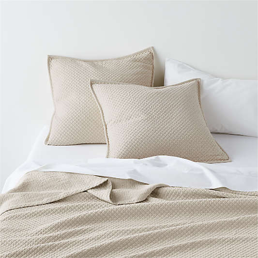Organic Cotton Sand Beige Coverlets and Sham