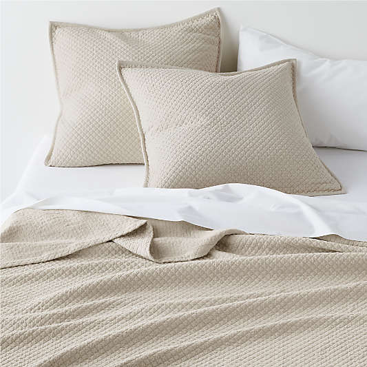 Organic Cotton Sand Beige Full/Queen Coverlet