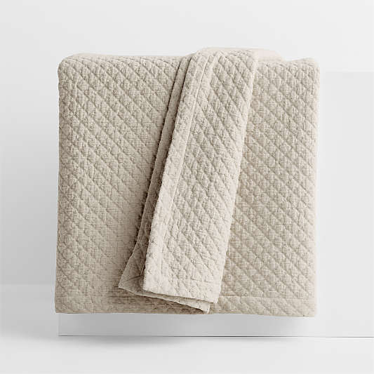 Organic Cotton Sand Beige King Coverlet