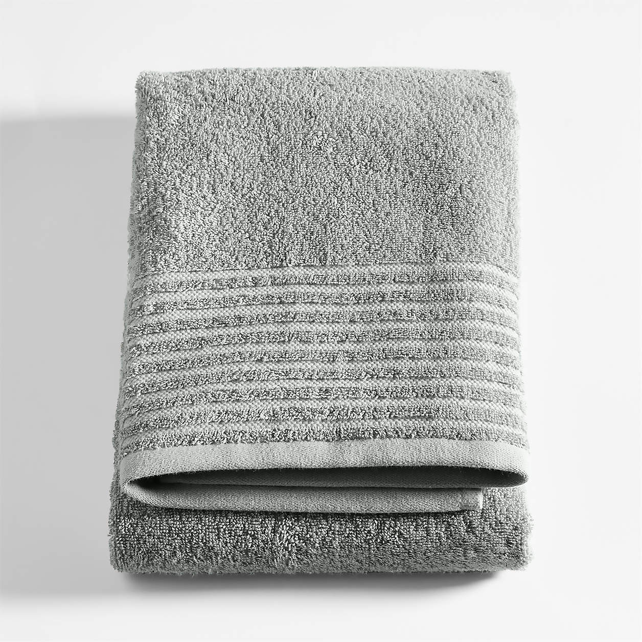 Refibra Pebble Grey Organic Cotton Bath Towel + Reviews | Crate & Barrel
