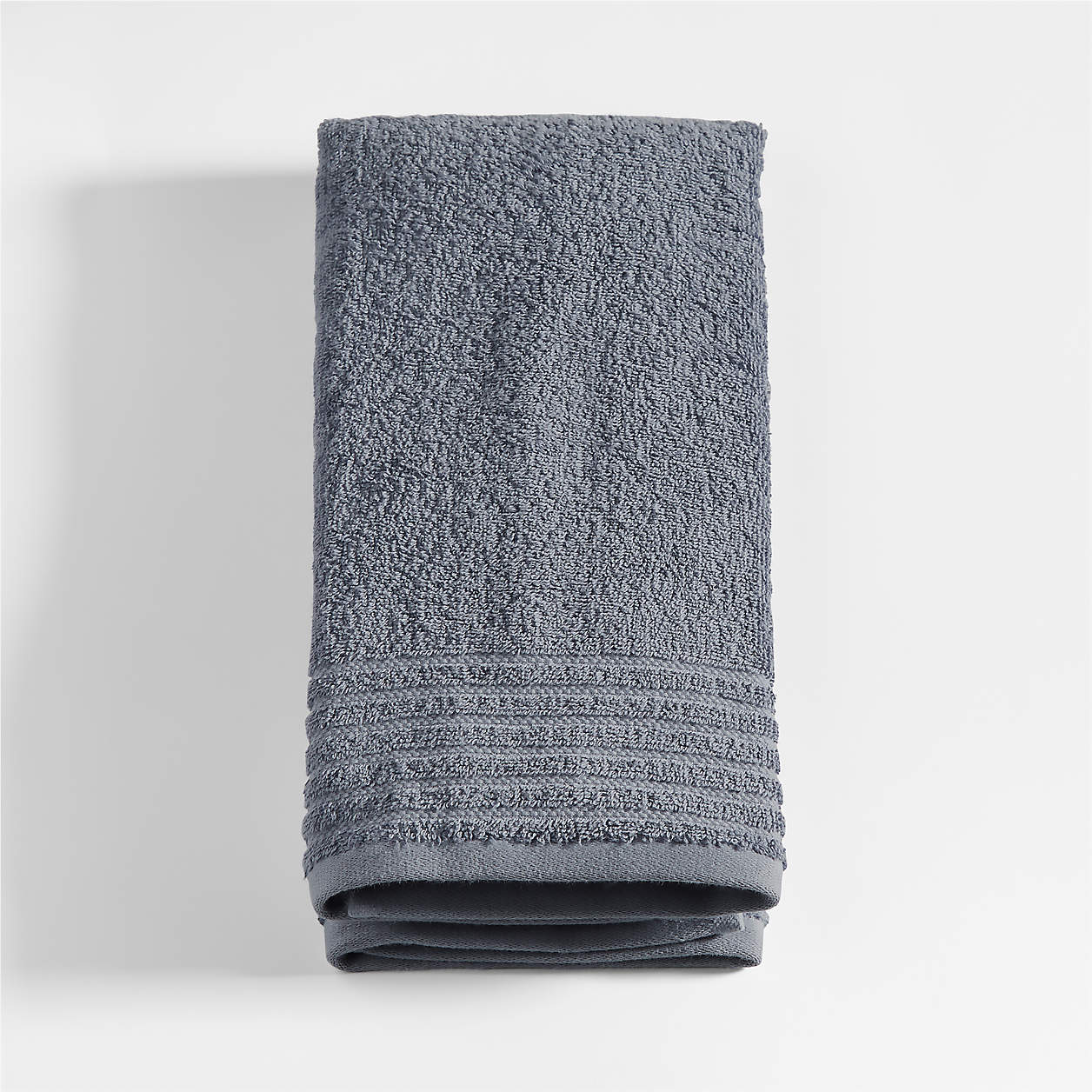 Refibra Pebble Blue Organic Cotton Hand Towel + Reviews Crate & Barrel