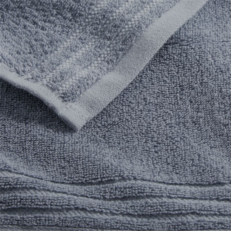 Refibra Pebble Blue Organic Cotton Bath Towel | Crate & Barrel