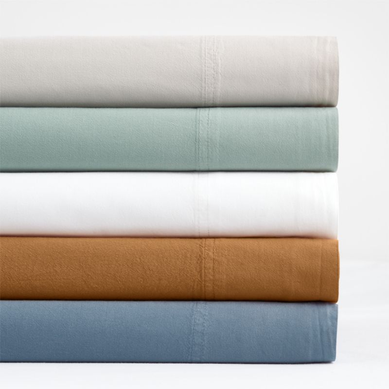 Favorite Washed Organic Cotton Brulee Brown Queen Bed Sheet Set