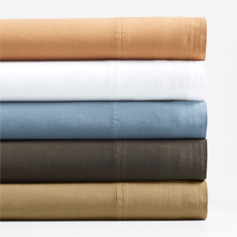 Favorite Washed Organic Cotton Aged Bronze King Bed Sheet Set - image 10 of 12