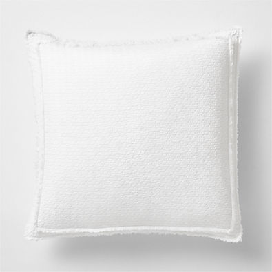 View Organic Cotton White Eyelash Fringe Euro Sham details