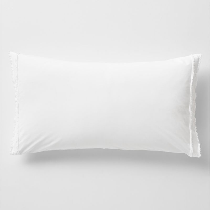 Viewing product image Favorite Washed Organic Cotton White Eyelash King Bed Pillow Sham - image 1 of 10