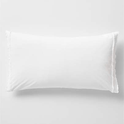 Favorite Washed Organic Cotton White Eyelash King Bed Pillow Sham