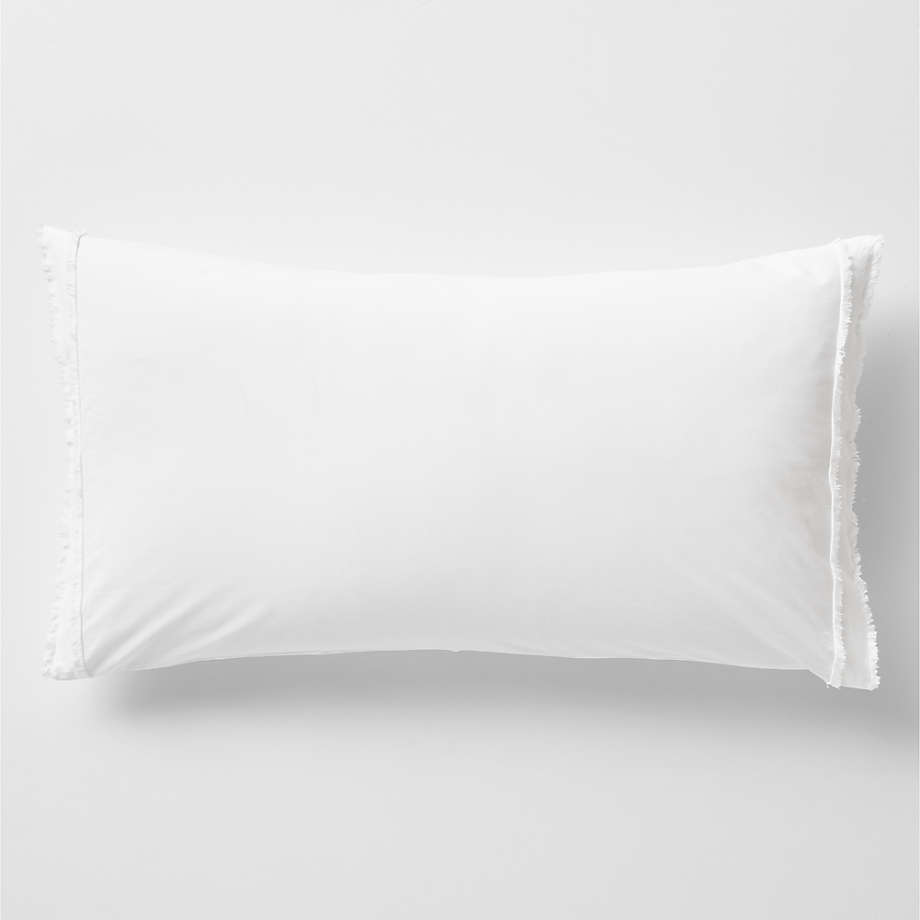 Favorite Washed Organic Cotton White King Bed Pillow Sham + Reviews