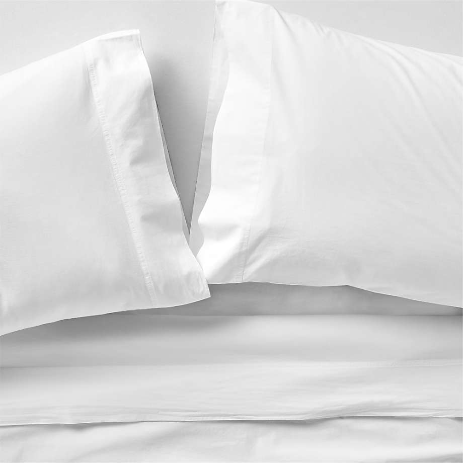 Favorite Washed Organic Cotton White Full Bed Sheet Set + Reviews