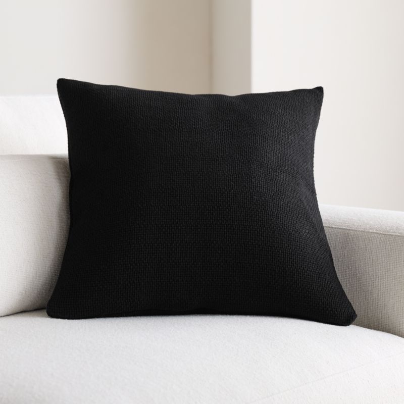 Viewing product image Organic Cotton Basketweave 20"x20" Ink Black Throw Pillow Cover - image 1 of 6