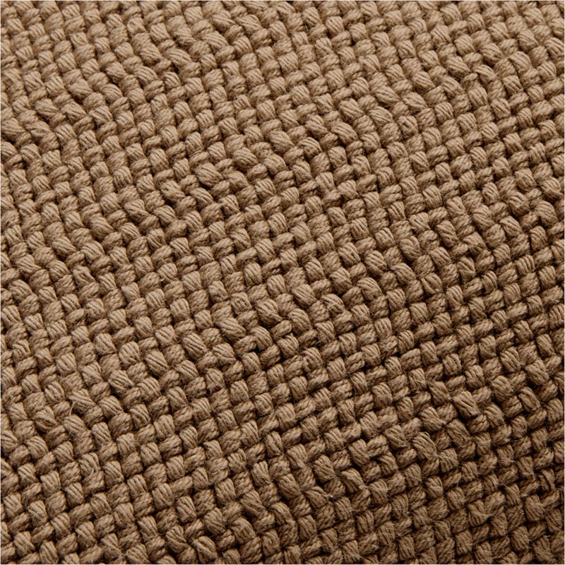 Organic Cotton Basketweave 20"x20" Camel Tan Throw Pillow with Feather Insert - image 3 of 6