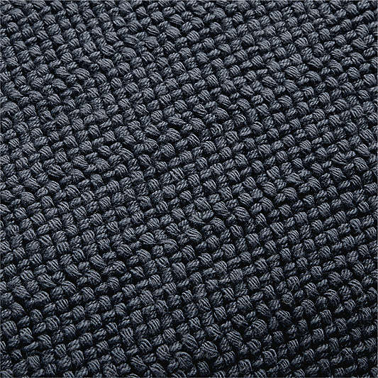 Organic Cotton Basketweave 20"x20" Deep Indigo Throw Pillow with Down-Alternative Insert