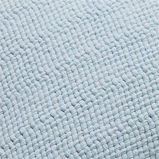 Organic Cotton Basketweave 20"x20" Pale Blue Throw Pillow Cover