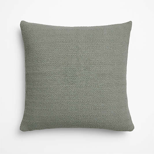 Organic Cotton Basketweave 20"x20" Shadow Sage Green Throw Pillow Cover