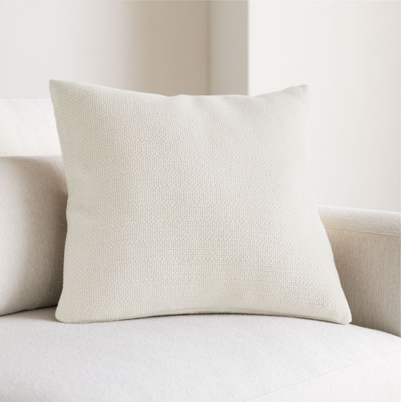 Viewing product image Organic Cotton Basketweave 20"x20" Travertine Beige Throw Pillow Cover - image 1 of 6