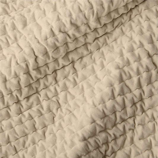 Organic Cotton Textured Velvet Ecru Beige Quilt