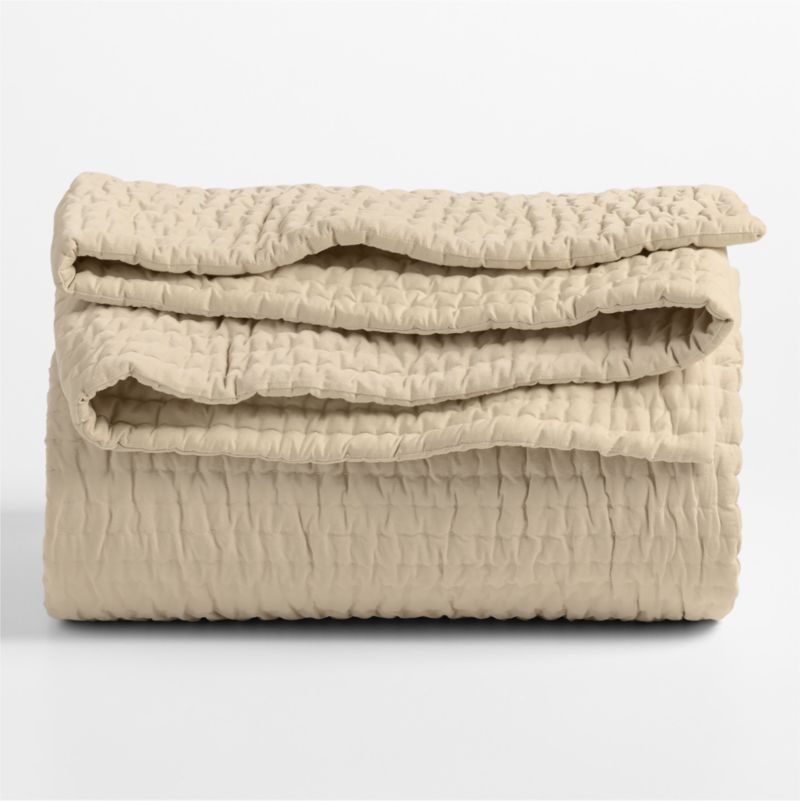 Organic Cotton Corduroy Ecru Beige King Quilt - image 3 of 4