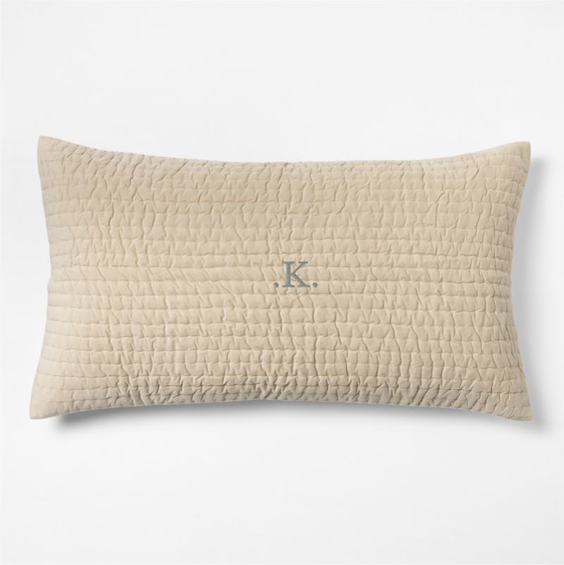 Organic Cotton Corduroy Ecru Beige King Bed Pillow Sham - image 3 of 4