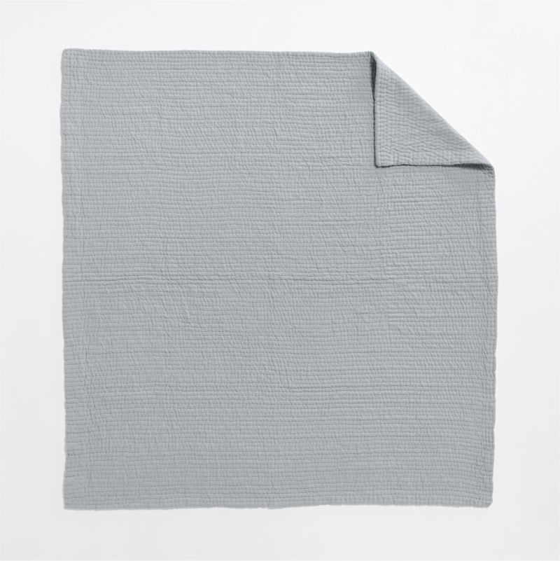 Organic Cotton Corduroy Pale Blue King Quilt - image 2 of 4