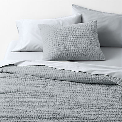 View Organic Cotton Textured Velvet Pale Blue Full/Queen Quilt details