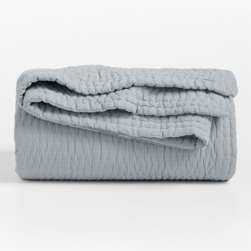 Organic Cotton Corduroy Pale Blue King Quilt - image 4 of 4