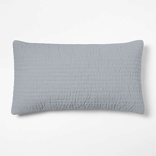 Organic Cotton Textured Velvet Pale Blue King Bed Pillow Sham