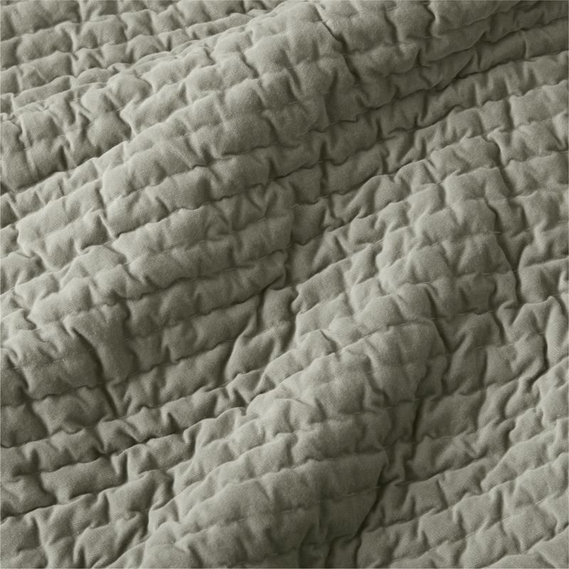 Organic Cotton Corduroy Shadow Sage Green King Quilt - image 1 of 4