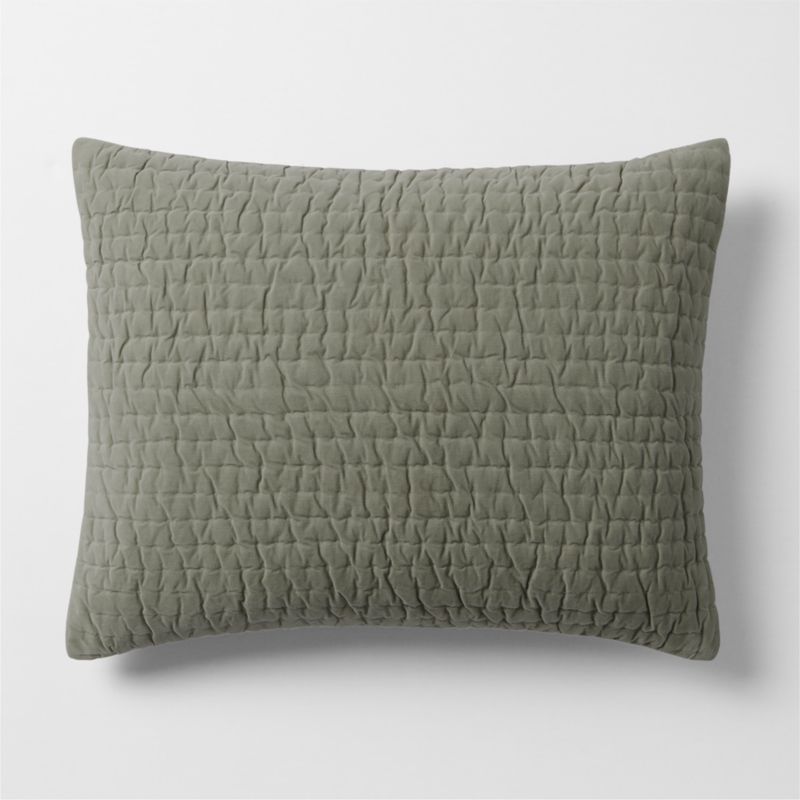 Viewing product image Organic Cotton Corduroy Shadow Sage Green Standard Bed Pillow Sham - image 1 of 3
